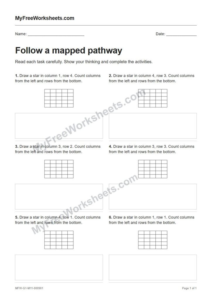 Follow a mapped pathway worksheet preview