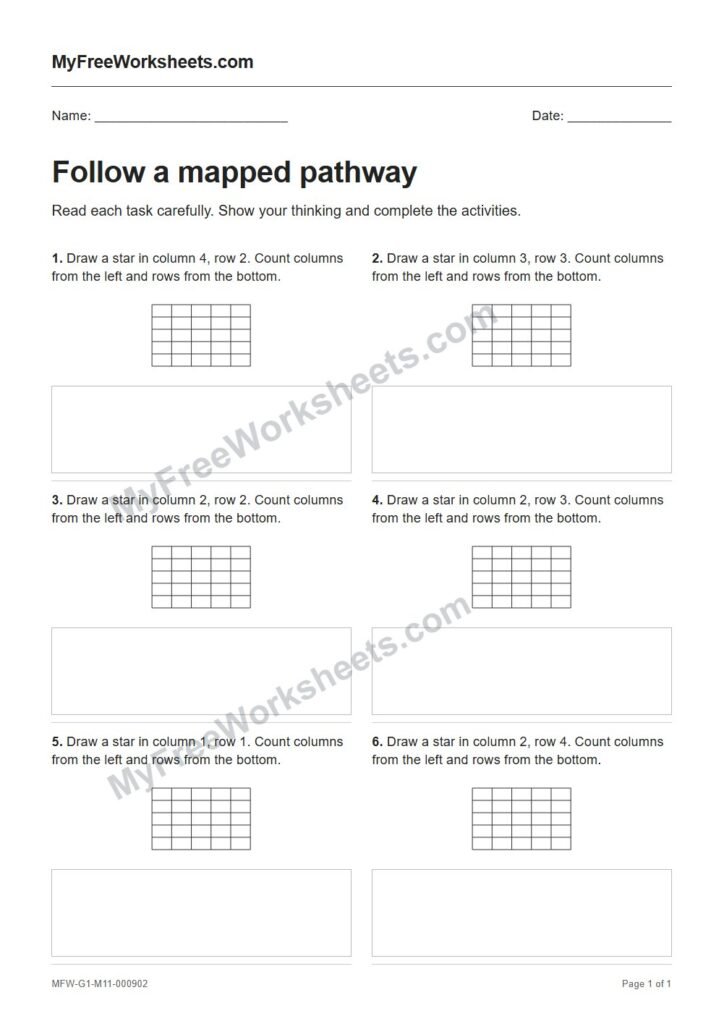 Follow a mapped pathway worksheet preview