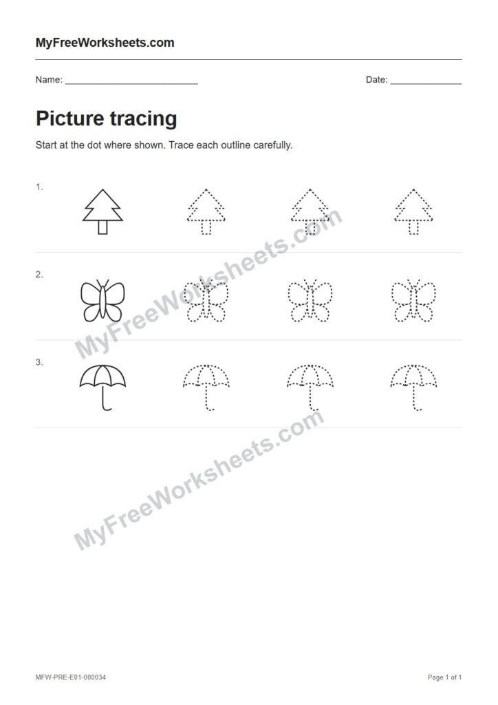 Picture tracing worksheet preview