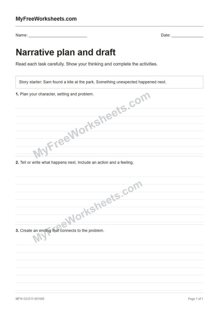 Narrative plan and draft worksheet preview