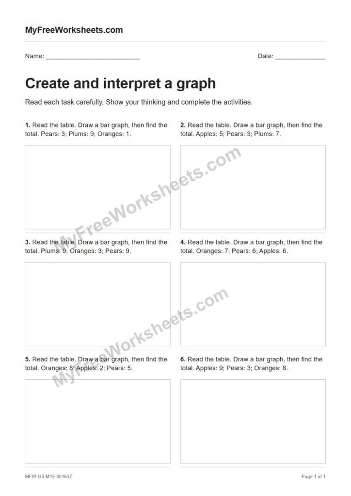 Create and interpret a graph worksheet preview