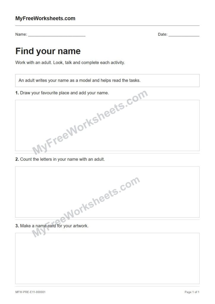 Find your name worksheet preview