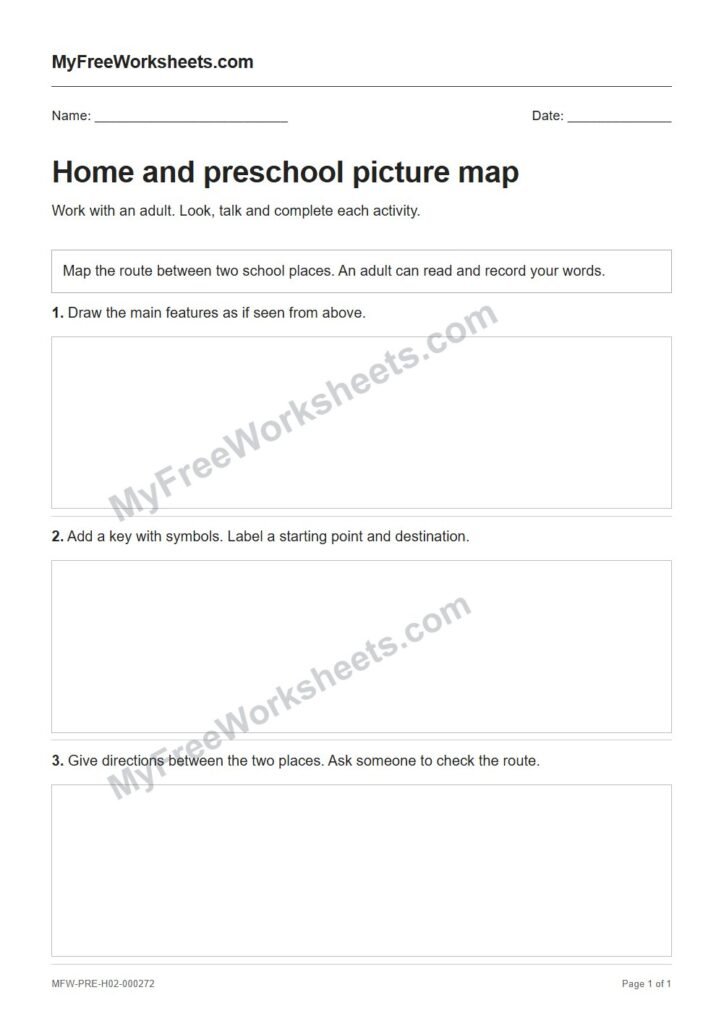 Home and preschool picture map worksheet preview