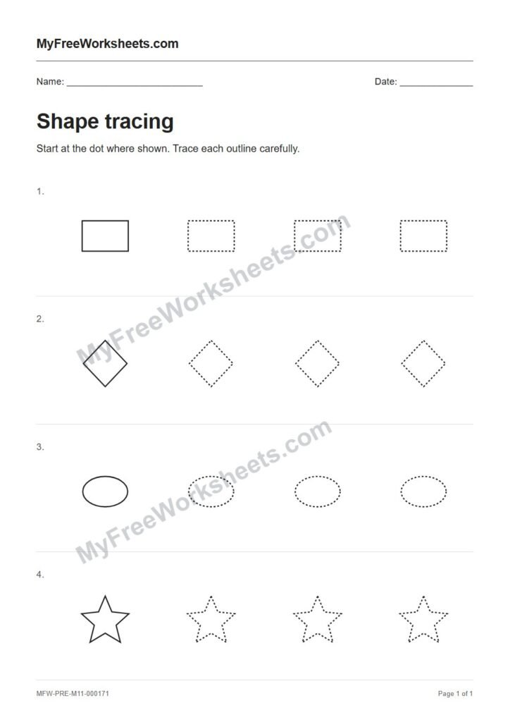 Shape tracing worksheet preview