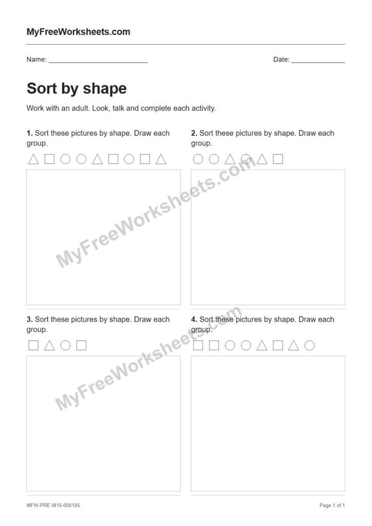 Sort by shape worksheet preview