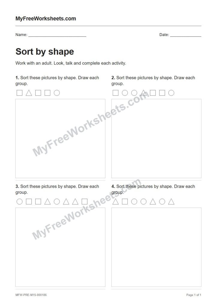 Sort by shape worksheet preview