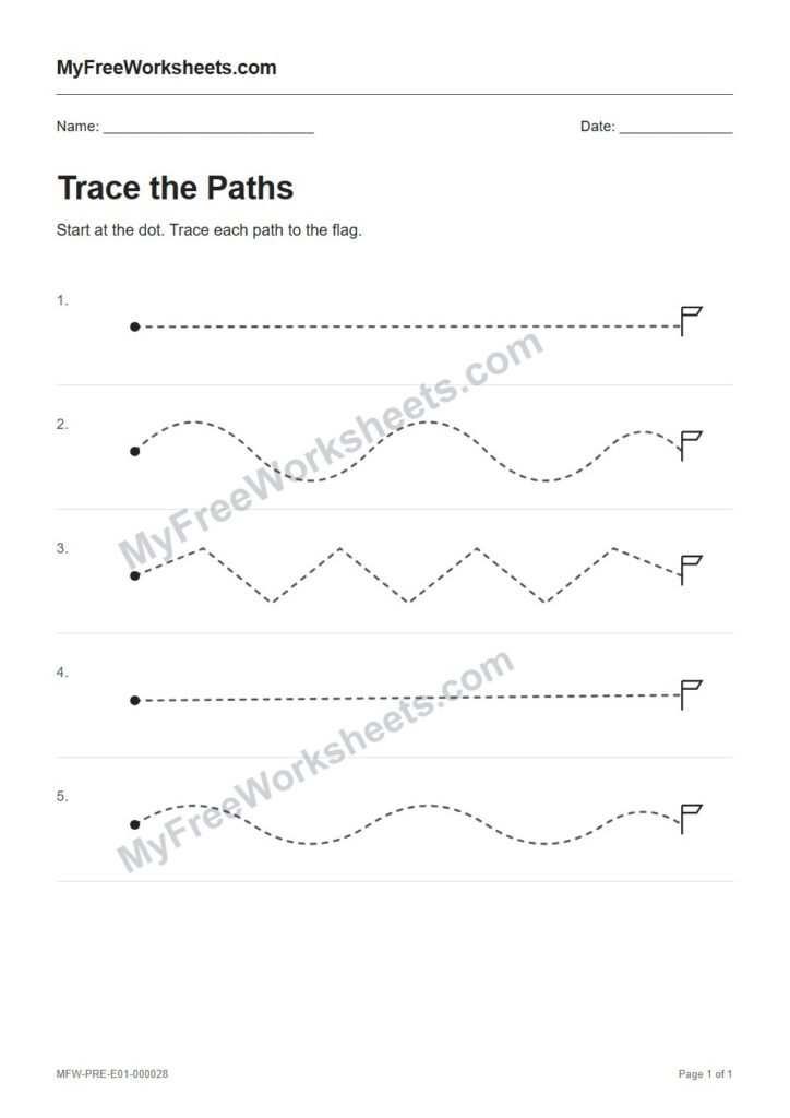 Trace the Paths worksheet preview