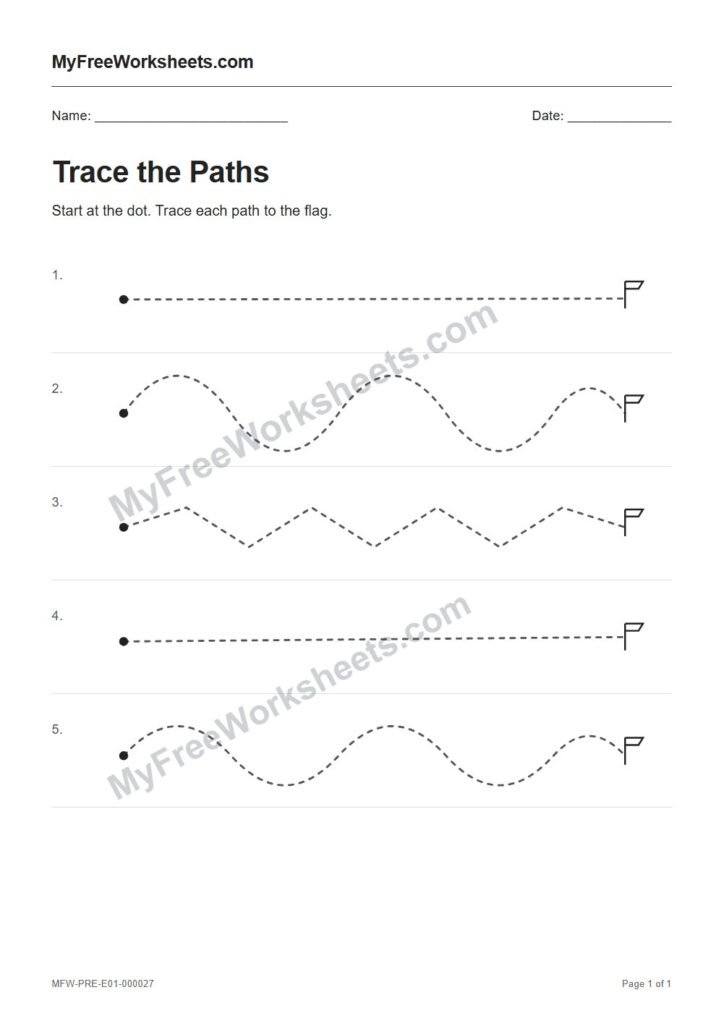 Trace the Paths worksheet preview