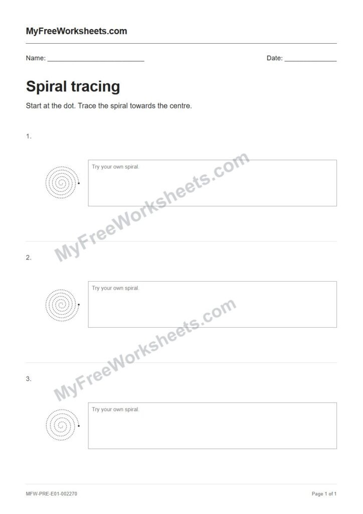 Spiral tracing worksheet preview
