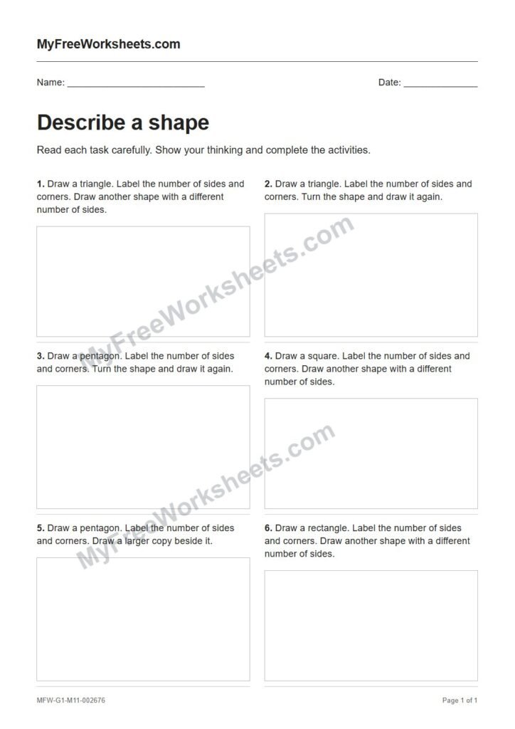 Describe a shape worksheet preview