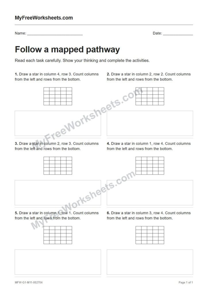 Follow a mapped pathway worksheet preview