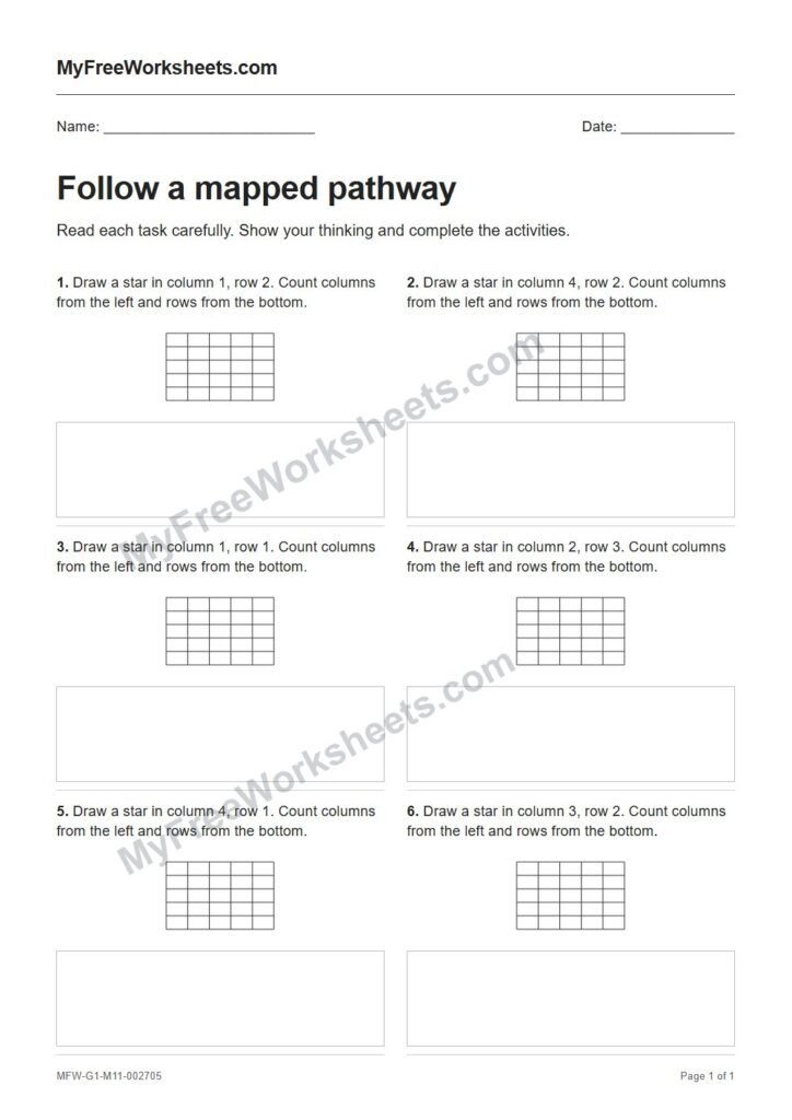 Follow a mapped pathway worksheet preview