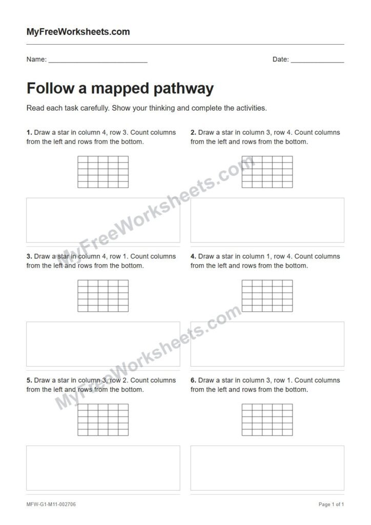 Follow a mapped pathway worksheet preview