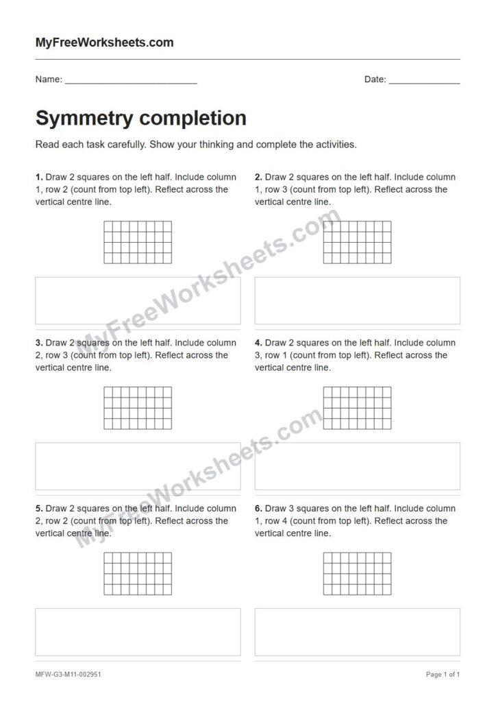 Symmetry completion worksheet preview