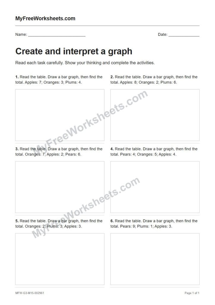 Create and interpret a graph worksheet preview