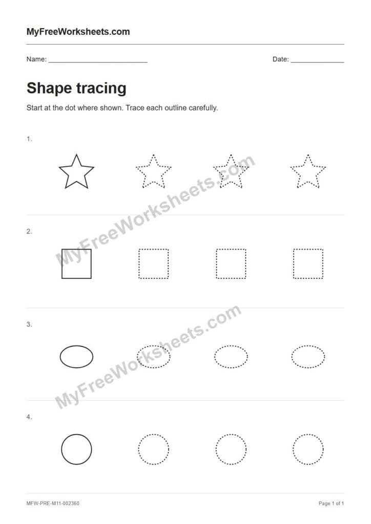 Shape tracing worksheet preview