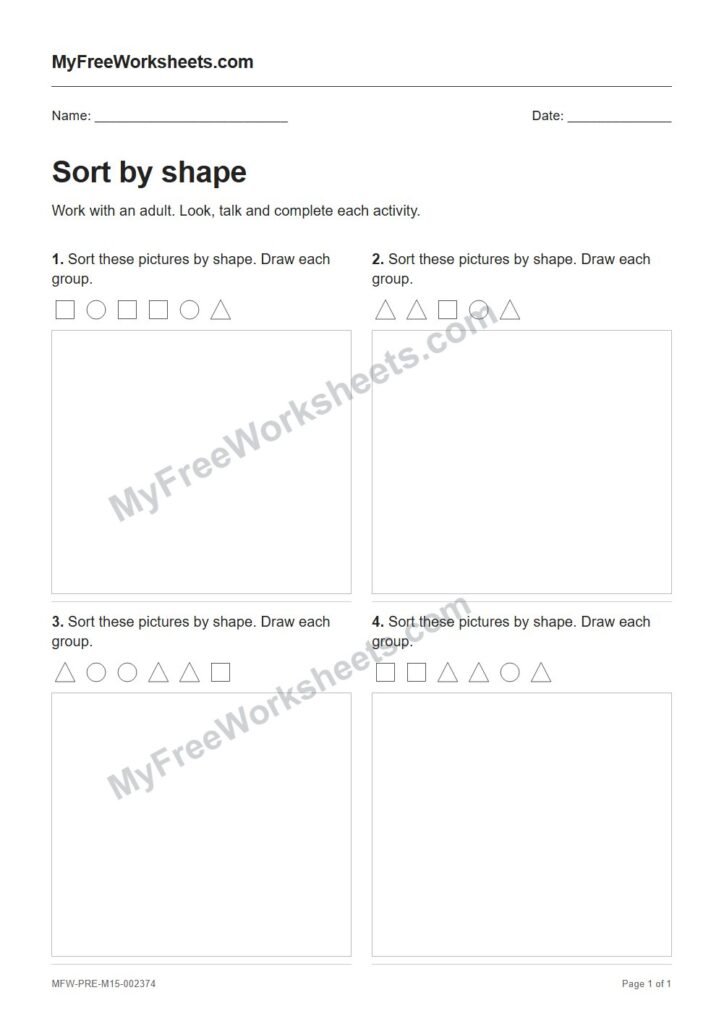 Sort by shape worksheet preview